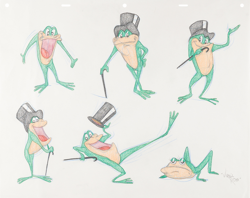 Lot 334 Virgil Ross Signed Original Drawing of Michigan J. Frog