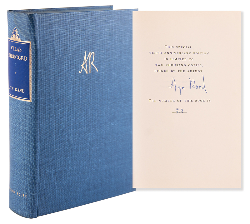 Lot 362 Ayn Rand Signed Book - Atlas Shrugged (Ltd. Ed #28/2000)
