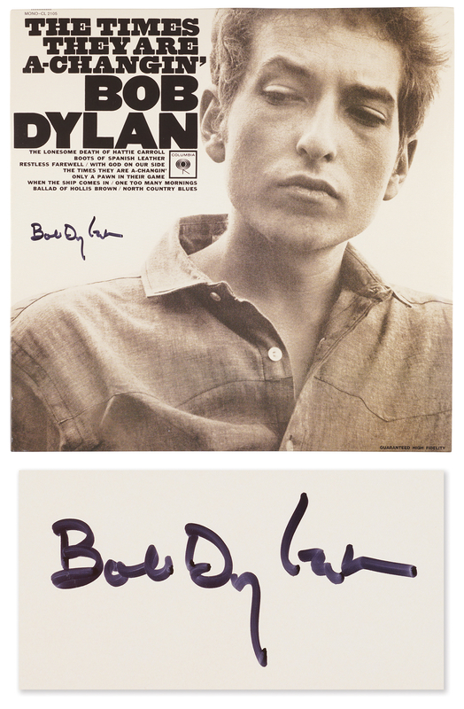 Lot 400 Bob Dylan Signed Album - The Times They Are a-Changin'