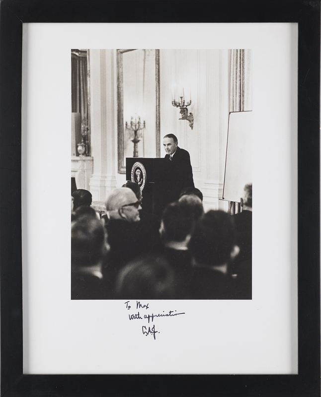 Lot 110 Lyndon B. Johnson Signed Oversized Photograph to General Maxwell D. Taylor