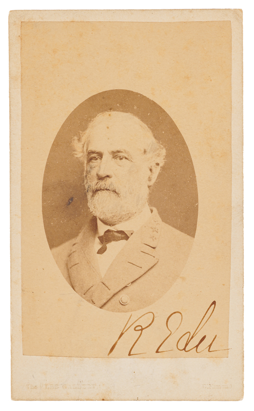 Lot 237 Robert E. Lee Signed Carte-de-Visite Photograph, Additionally Inscribed by Mary Custis Lee