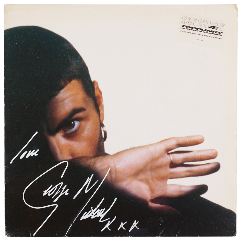 Lot 444 George Michael Signed 12-Inch Single Album - 'Too Funky / Crazy Man Dance'