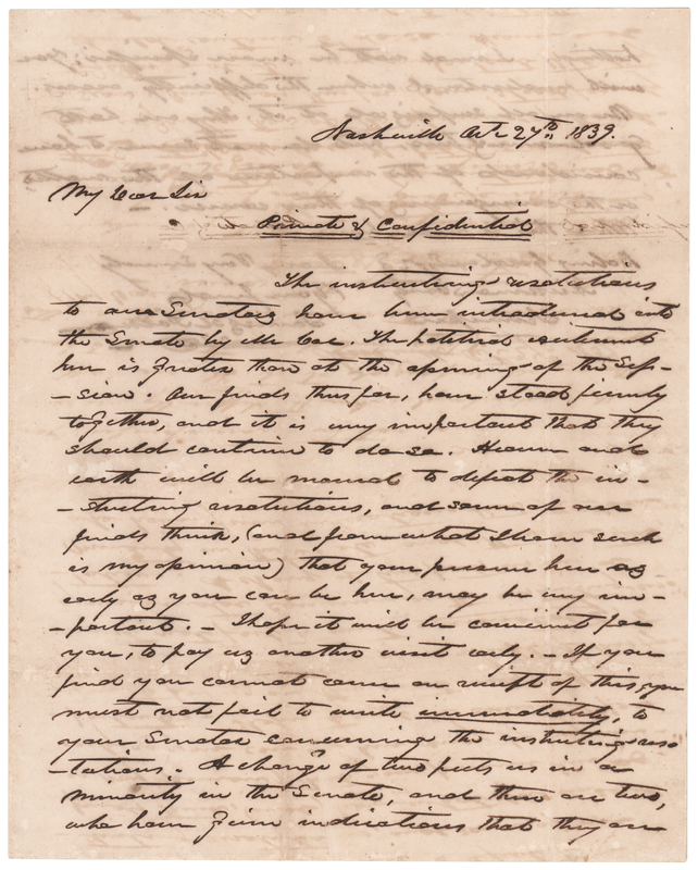 Lot 24 James K. Polk Autograph Letter Signed: 
