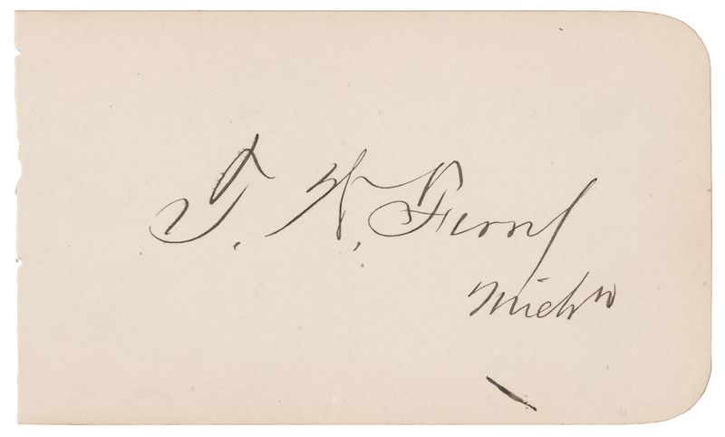 Lot 167 Thomas W. Ferry Signature