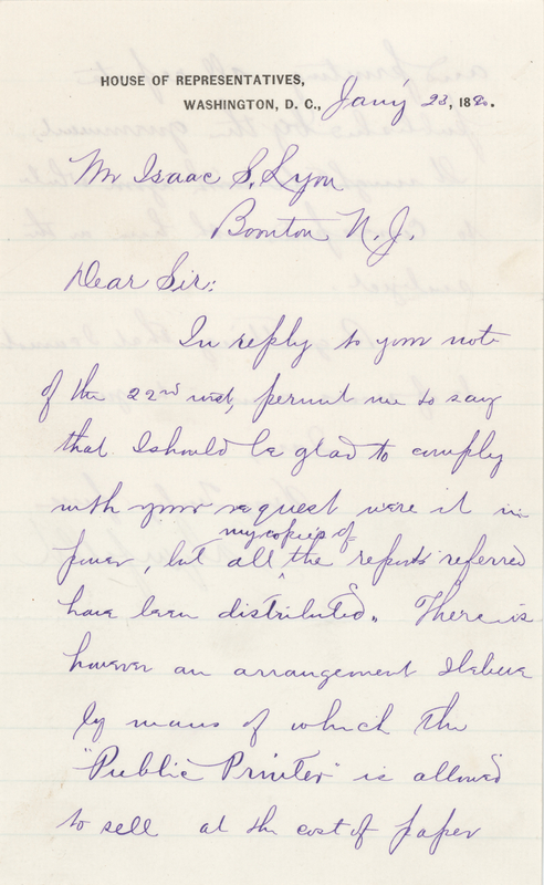 Lot 46 James A. Garfield Letter Signed as Ohio Congressman
