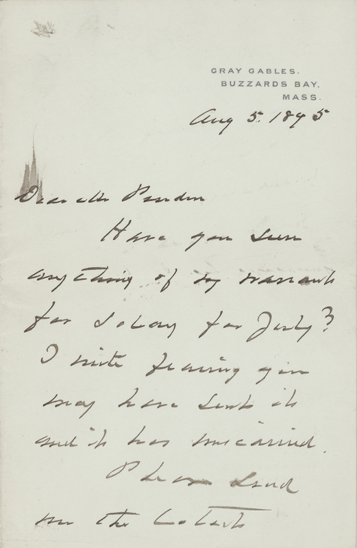 Lot 50 Grover Cleveland Autograph Letter Signed as President