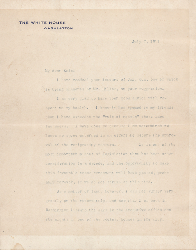 Lot 65 William H. Taft Typed Letter Signed as President on 