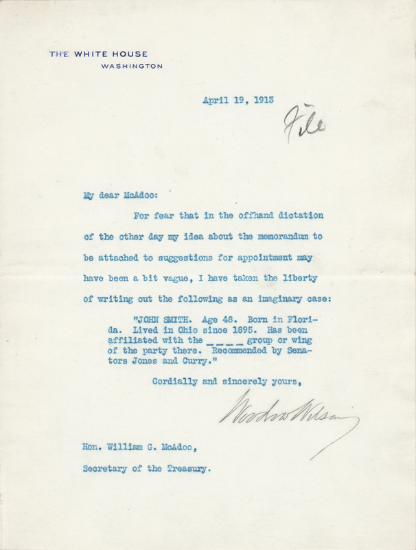 Lot 68 Woodrow Wilson Typed Letter Signed as President