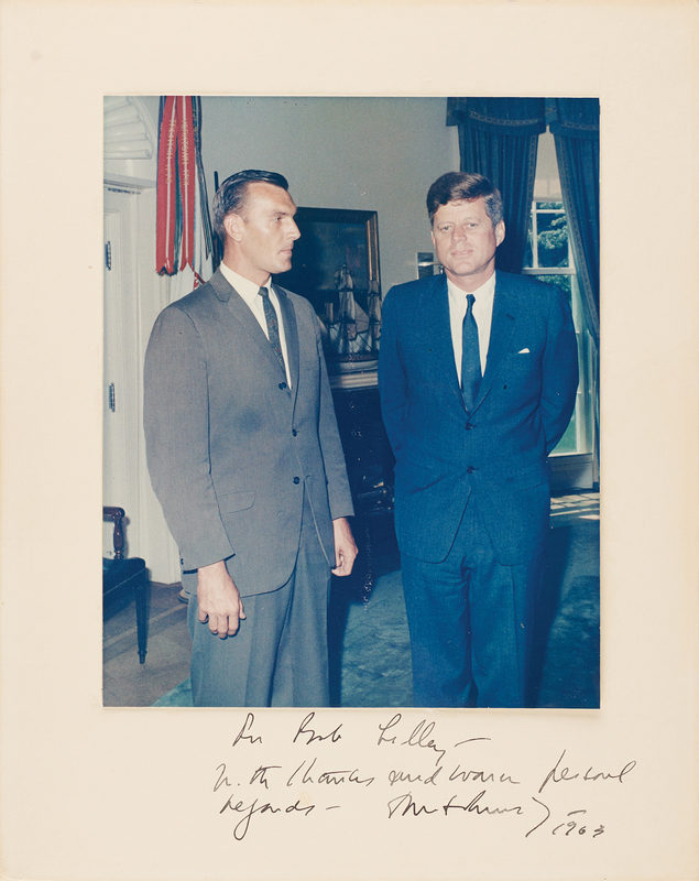 Lot 103 John F. Kennedy Oversized Signed Photograph as President to Secret Service Agent Bob Lilley
