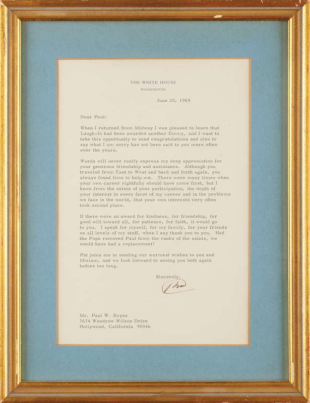 Lot 113 Richard M. Nixon Typed Letter Signed as President: 