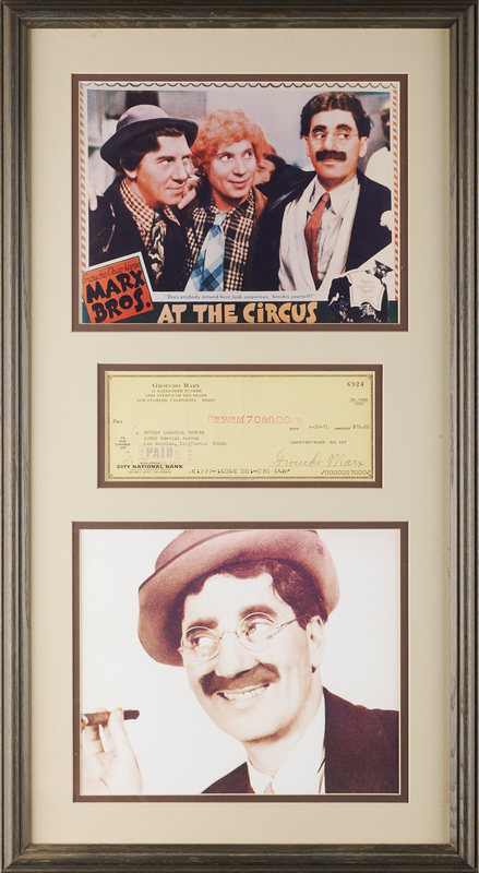 Lot 609 Groucho Marx Signed Check