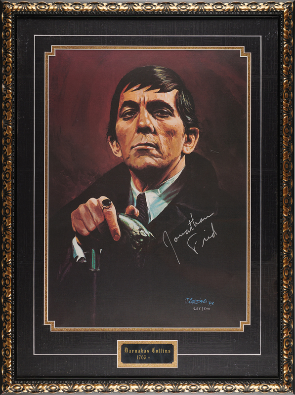 Lot 508 Dark Shadows: Jonathan Frid Oversized Signed Print by John Graziano (Ltd. Ed. #255/500)