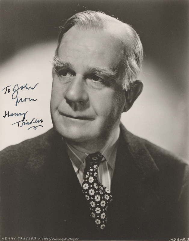 Lot 729 Henry Travers Signed Photograph