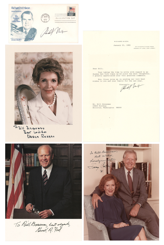 Lot 144 Presidents and First Ladies (5) Signed Items
