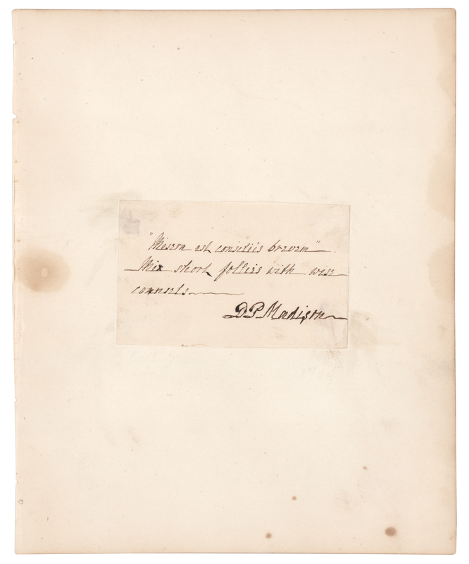 Lot 8 Dolley Madison Autograph Quotation Signed
