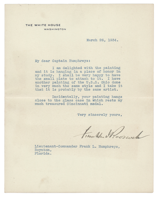 Lot 84 Franklin D. Roosevelt Typed Letter Signed as President: 