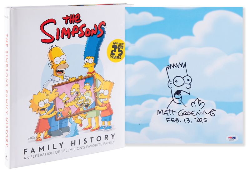 Lot 309 Matt Groening Signed Book with Sketch of Bart Simpson