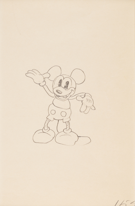 Lot 319 Mickey Mouse production drawing from an early Mickey Mouse cartoon short