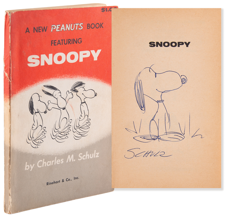 Lot 336 Charles Schulz Signed Book with Sketch of Snoopy