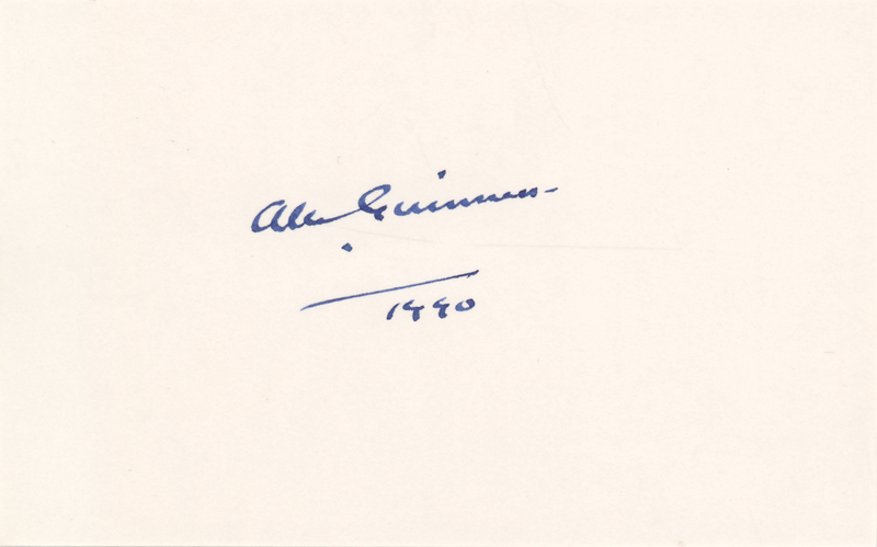 Lot 721 Alec Guinness Signature