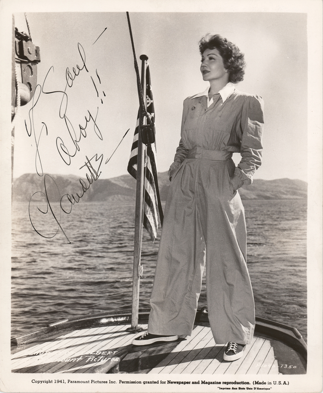 Lot 498 Claudette Colbert Signed Photograph