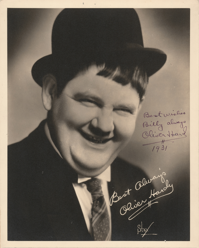 Lot 548 Oliver Hardy Signed Photograph