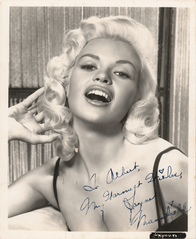 Lot 607 Jayne Mansfield Signed Photograph