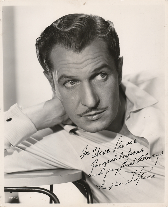 Lot 686 Vincent Price Signed Photograph