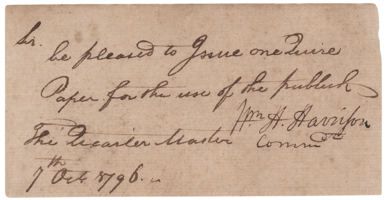 Lot 22 William Henry Harrison Letter Signed as a 23-Year-Old Army Officer on the Northwestern Frontier