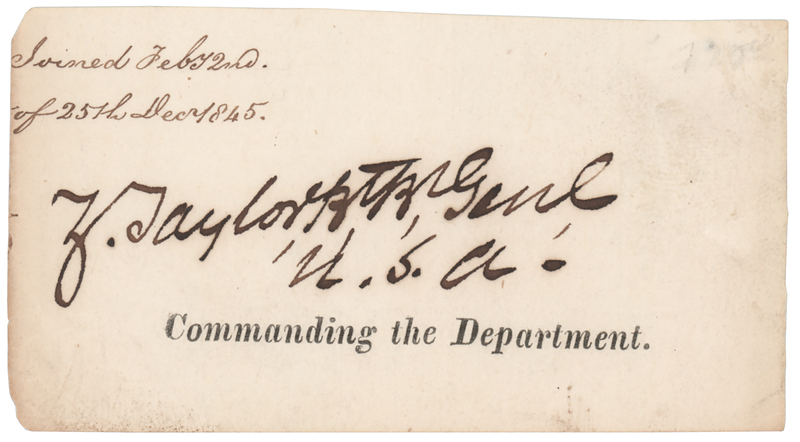 Lot 27 Zachary Taylor Signature as Army Commander in Texas
