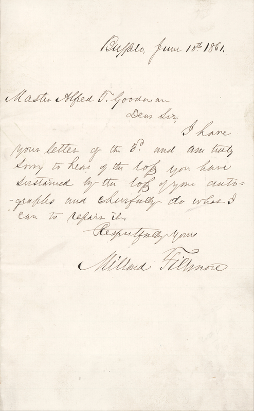 Lot 29 Millard Fillmore Autograph Letter Signed (1861)
