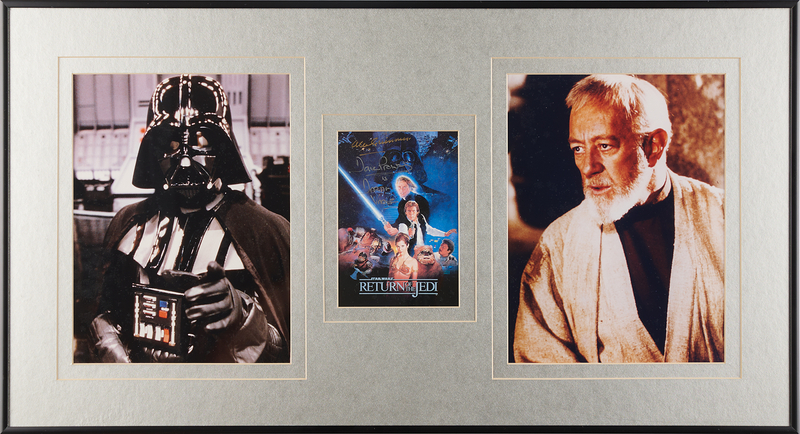 Lot 718 Star Wars: Alec Guinness and David Prowse Signed Promotional Card