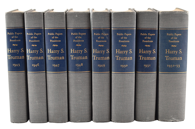 Lot 88 Harry S. Truman Signed Set of (8) Books: 'Public Papers' in Eight Volumes