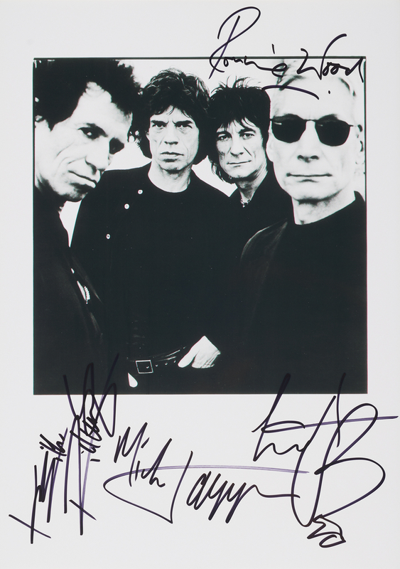 Lot 425 Rolling Stones Signed 'Stripped' Era Photograph