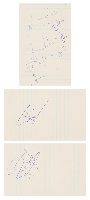 Lot 424 Queen Signatures - Obtained at the ‘I Want to Break Free’ Music Video Filming (March 22, 1984)