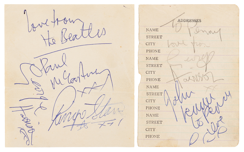 Lot 382 Beatles Signatures - Obtained at Floral Hall, Morecambe (August 29, 1962) - 11 Days After Ringo Joined