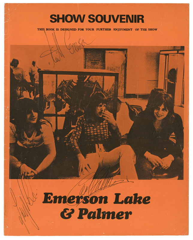 Lot 406 Emerson, Lake, and Palmer Signed 1972 UK Tour Program
