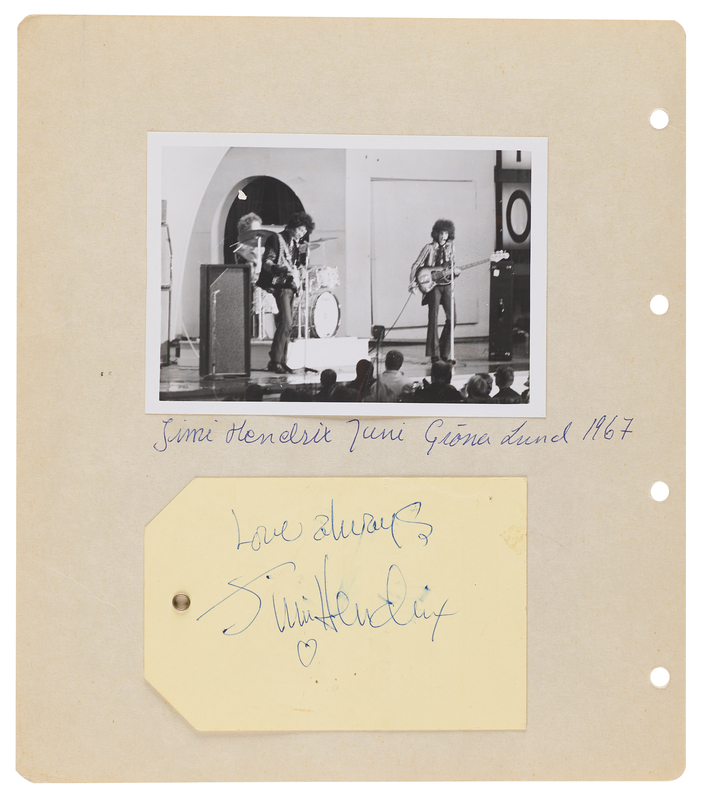 Lot 411 Jimi Hendrix Signature - Gröna Lund, Stockholm, Sweden (May 24, 1967)