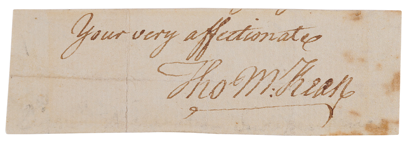 Lot 169 Thomas McKean Signature