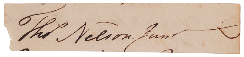 Lot 157 Thomas Nelson, Jr. Signature