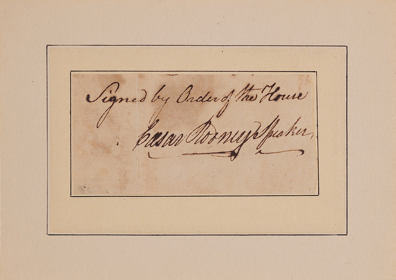 Lot 160 Caesar Rodney Signature