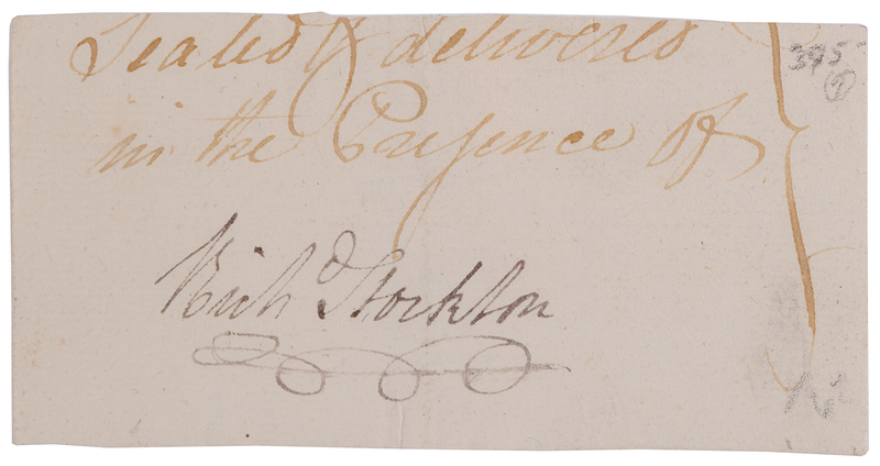 Lot 163 Richard Stockton Signature