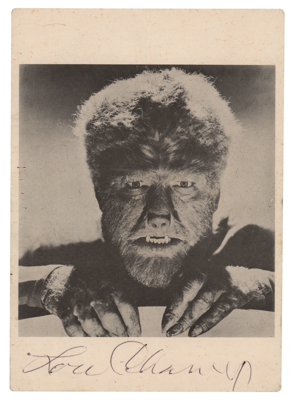 Lot 495 Lon Chaney, Jr. Signed Photograph as The Wolf Man