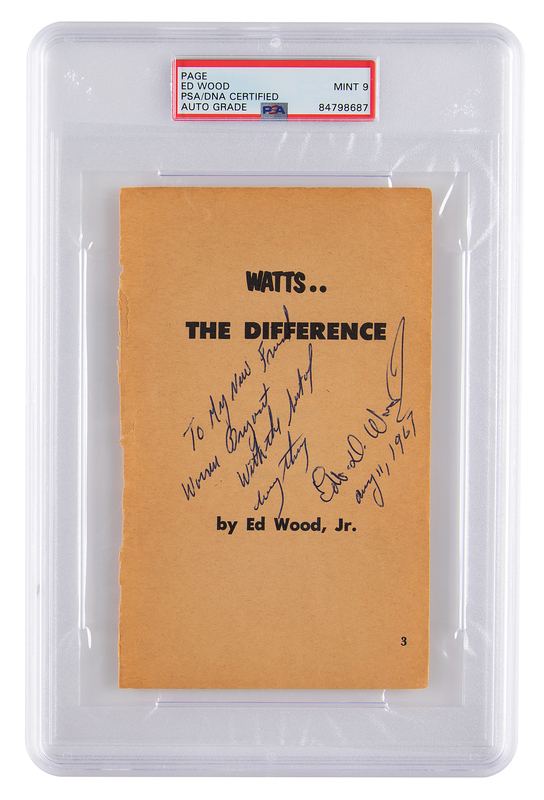 Lot 748 Ed Wood Signature - PSA MINT 9