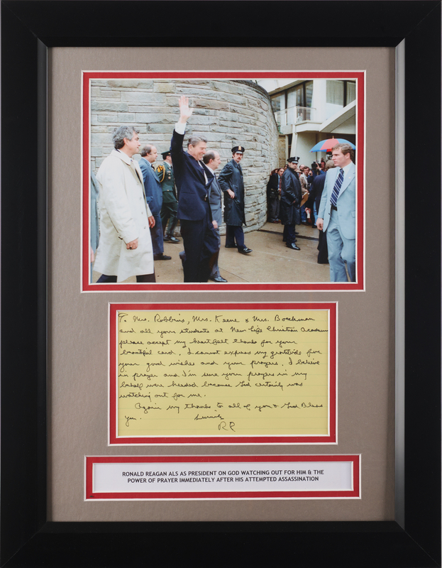 Lot 122 Ronald Reagan Autograph Letter Signed as President on Faith and Surviving the 1981 Assassination Attempt