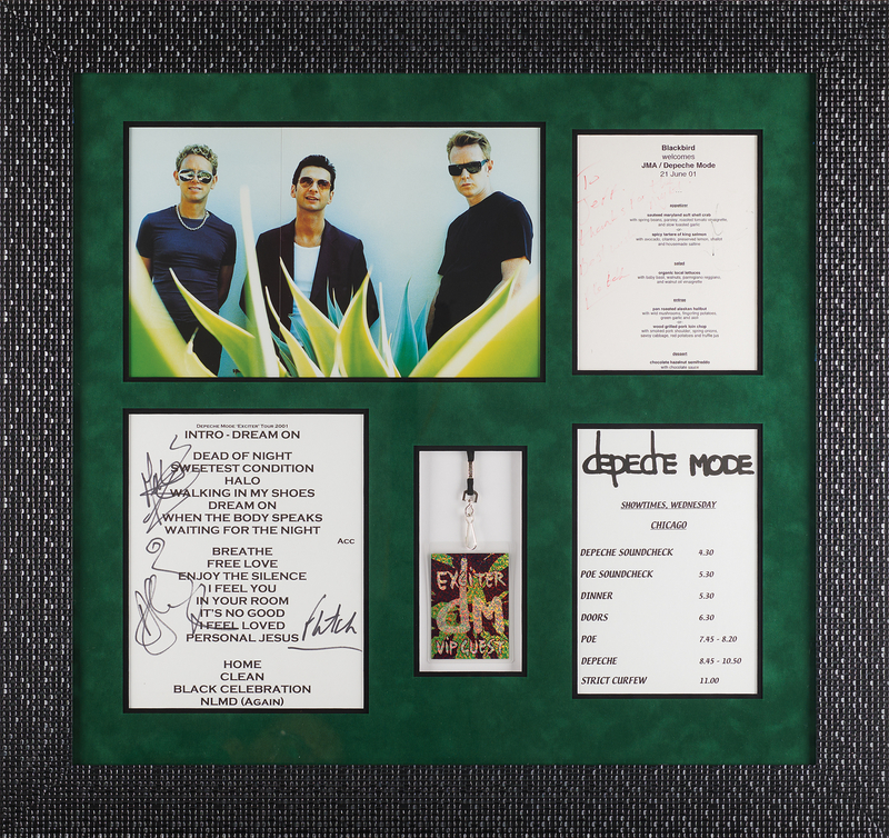 Lot 399 Depeche Mode Signed 'Exciter Tour' Set List (Tweeter Center in Tinley Park, June 22, 2001)