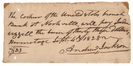 Lot #794 Andrew Jackson Autograph Document Signed