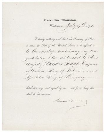Lot #51 Grover Cleveland Document Signed as