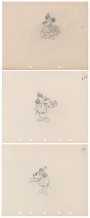 Lot #323 Minnie Mouse (3) production drawings