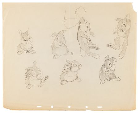 Lot #287 Archive of (18) concept and production drawings from Bambi - Image 4